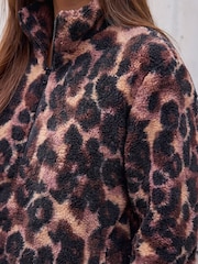 Roman Pink Printed Zip Neck Fleece - Image 4 of 4