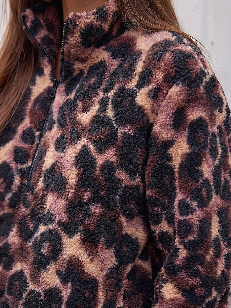 Roman Pink Printed Zip Neck Fleece - Image 4 of 4 Roman Pink Printed Zip Neck Fleece - Image 4 of 4