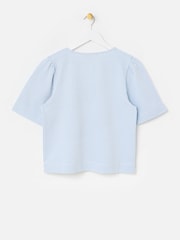 Oliver Bonas Striped Button Up Short Sleeve Blouse - Larawan 4 ng 7