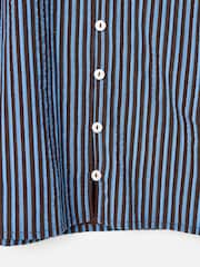 Oliver Bonas Blue Striped Scalloped Collar Blouse - Image 7 of 7