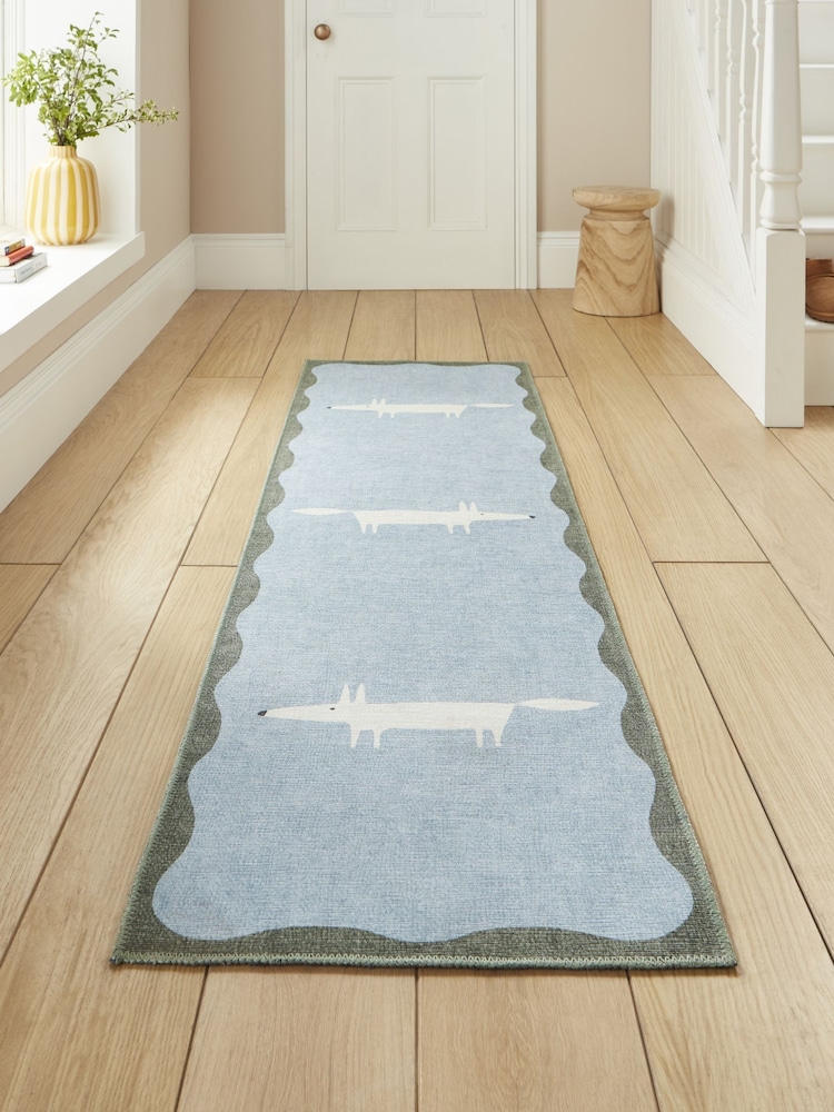 Scion Blue/White Mr Fox Washable Runner - Image 1 of 4 Scion Blue/White Mr Fox Washable Runner - Image 1 of 4