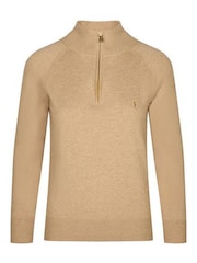 Golfino Cream Angelica Half Zip Knitted Golf Mid Layer Fleece - Image 1 of 4