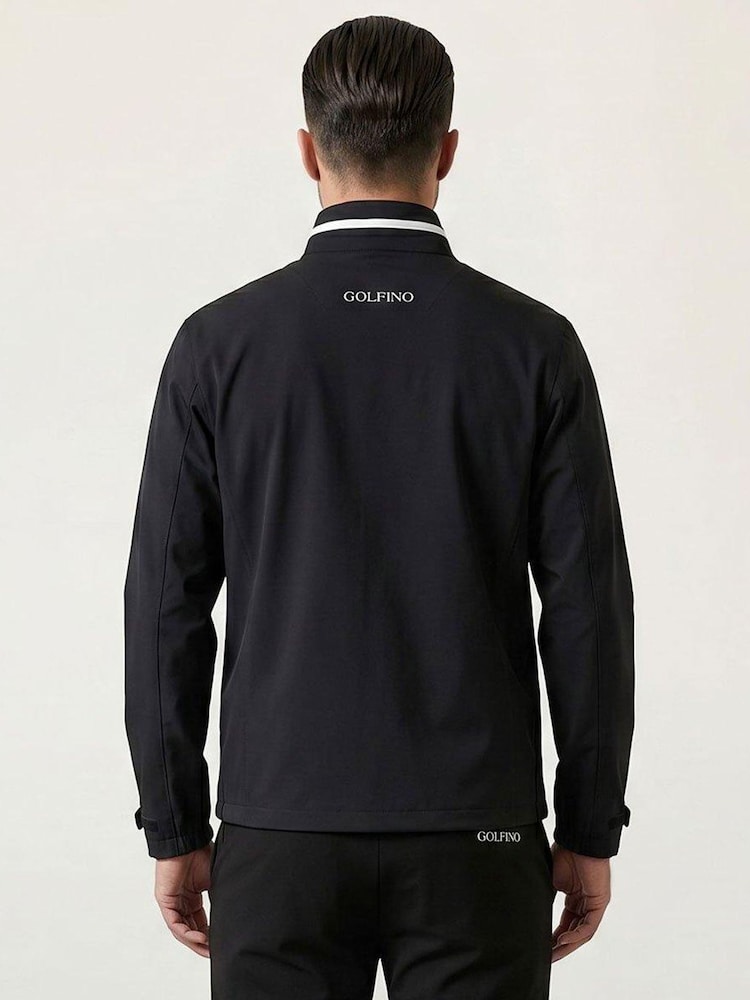 Golfino Black Himmerland Waterproof Golf Rain Jacket - Image 2 of 7 Golfino Black Himmerland Waterproof Golf Rain Jacket - Image 2 of 7