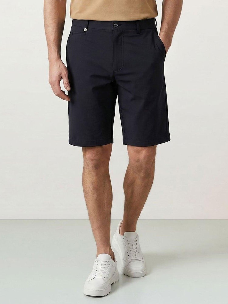 Czarny - Golfino Birdie Light Techno Stretch Flat Front Bermuda Golf Shorts - Obraz 1 z 7 Czarny - Golfino Birdie Light Techno Stretch Flat Front Bermuda Golf Shorts - Obraz 1 z 7