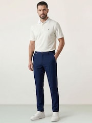 Niebieski - Golfino Birdie Light Techno Stretch Flat Front Golf Trousers - Obraz 3 z 7