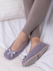 Totes Grey Isotoner Popcorn Slippers - Image 1 of 5