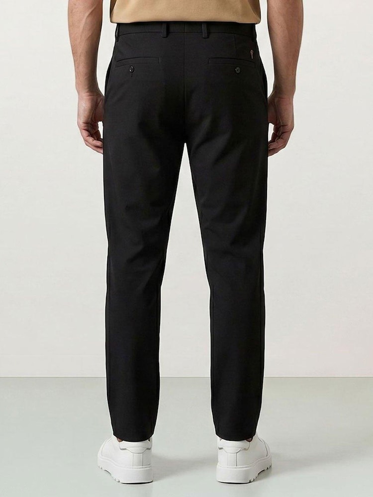 Czarny - Golfino Birdie Light Techno Stretch Flat Front Golf Trousers - Obraz 2 z 7
