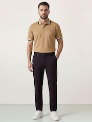Czarny - Golfino Birdie Light Techno Stretch Flat Front Golf Trousers - Obraz 3 z 7
