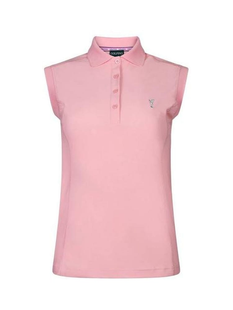 Golfino Pink Marissa Sleeveless Performance Golf Polo Shirt - Image 1 of 4 Golfino Pink Marissa Sleeveless Performance Golf Polo Shirt - Image 1 of 4