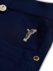 Albastru - Pantaloni de golf Golfino Sofia Light Techno Mulați/Elastici 7/8 - Imaginea 7 din 7
