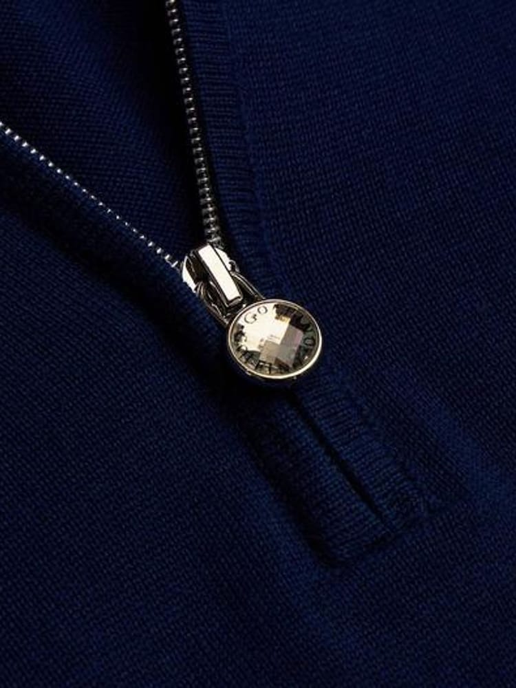 Golfino Blue Angelica Half Zip Knitted Golf Mid Layer Fleece - Image 4 of 4