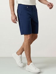 Granatowy - Golfino Birdie Light Techno Stretch Flat Front Bermuda Golf Shorts - Obraz 1 z 7