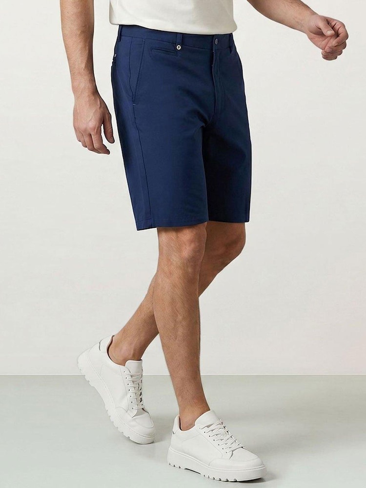 Granatowy - Golfino Birdie Light Techno Stretch Flat Front Bermuda Golf Shorts - Obraz 1 z 7 Granatowy - Golfino Birdie Light Techno Stretch Flat Front Bermuda Golf Shorts - Obraz 1 z 7