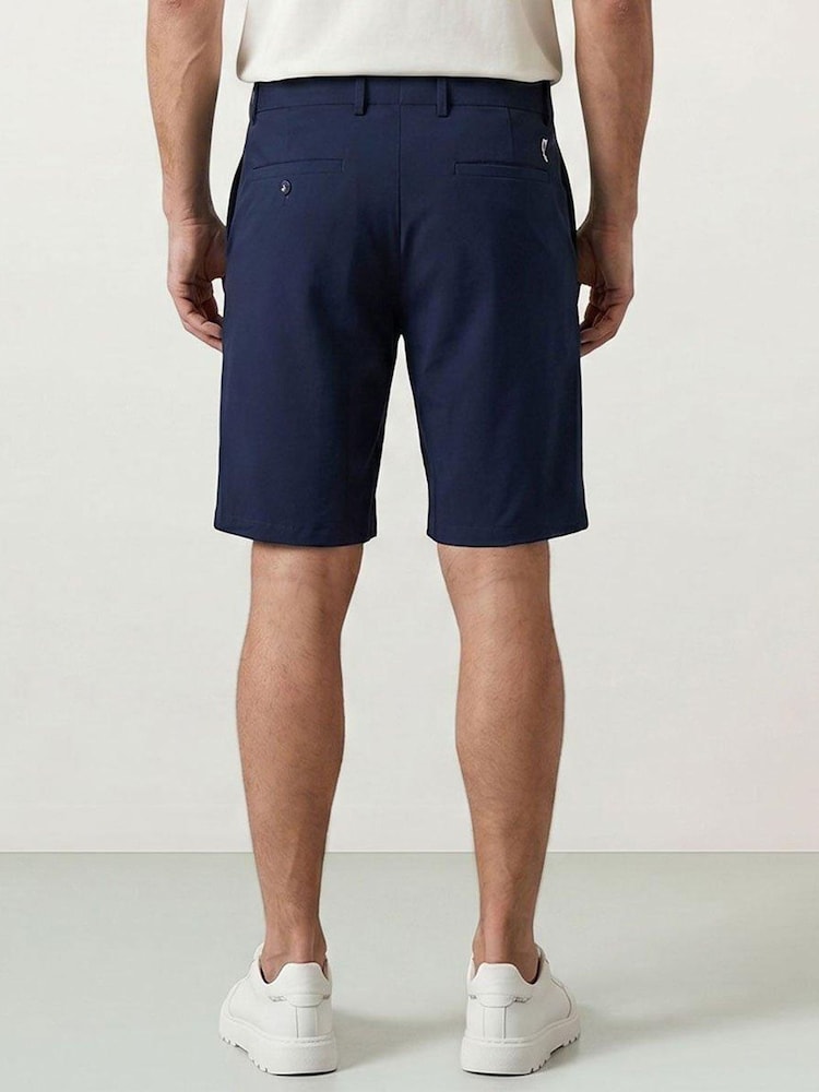 Granatowy - Golfino Birdie Light Techno Stretch Flat Front Bermuda Golf Shorts - Obraz 2 z 7 Granatowy - Golfino Birdie Light Techno Stretch Flat Front Bermuda Golf Shorts - Obraz 2 z 7
