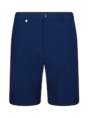 Granatowy - Golfino Birdie Light Techno Stretch Flat Front Bermuda Golf Shorts - Obraz 4 z 7