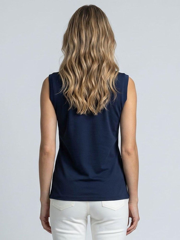 Golfino Blue Marissa Sleeveless Performance Golf Polo Shirt - Image 2 of 7