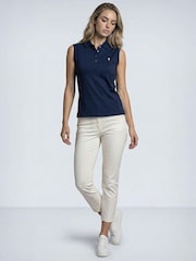 Golfino Blue Marissa Sleeveless Performance Golf Polo Shirt - Image 3 of 7