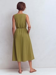Boden Green Mia V-neck Jersey Midi Dress - Image 2 of 3