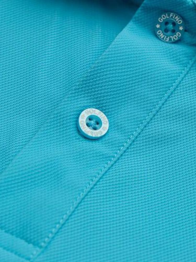 Golfino Blue Marbella SS Light Golf Polo Shirt - Image 4 of 4 Golfino Blue Marbella SS Light Golf Polo Shirt - Image 4 of 4