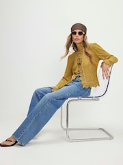 River Island Blue High Rise Relaxed Straight Leg Jeans - Image 2 of 4