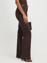 River Island Brown High Rise Belted Stretch Straight Jeans - Image 3 of 4