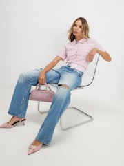 River Island Pink Short Sleeve Daisy Knitted Cardigan - Image 3 of 4