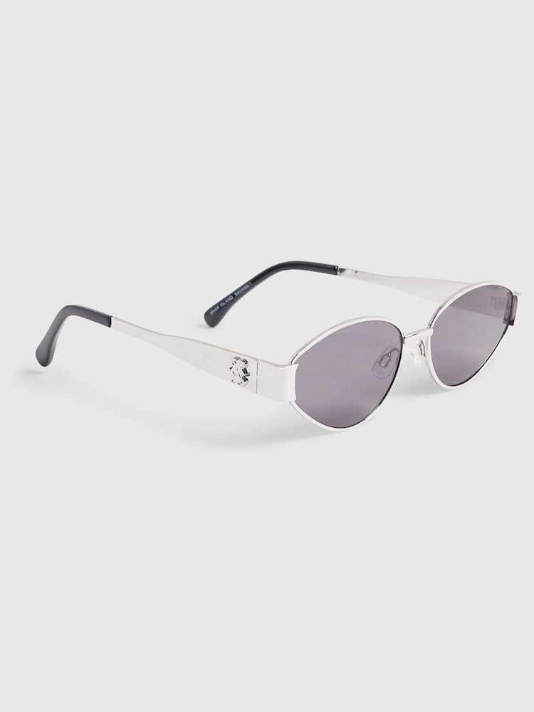 Ασημί - River Island Cat Eye Slim Sunglasses - Εικόνα 1 του 4