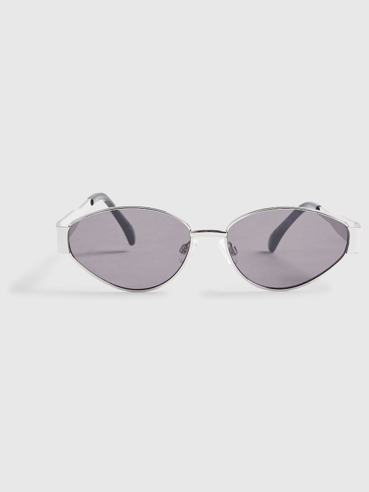 Ασημί - River Island Cat Eye Slim Sunglasses - Εικόνα 2 του 4