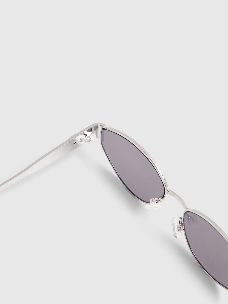 Ασημί - River Island Cat Eye Slim Sunglasses - Εικόνα 4 του 4