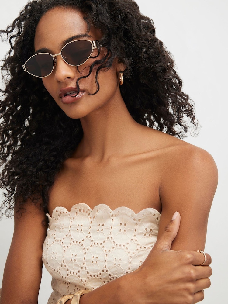 River Island Cat Eye Slim Sunglasses - Imagem 1 de 5