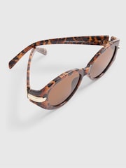 River Island Leopard Print Cat Eye Slim Sunglasses - Slika 4 od 5