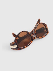 River Island Leopard Print Cat Eye Slim Sunglasses - Slika 5 od 5