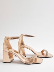 River Island Gold Closed Back Block Heeled Sandals - Image 3 of 5