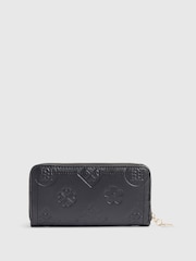 River Island Black Monogram Embossed Zip Around Purse - Image 2 of 5