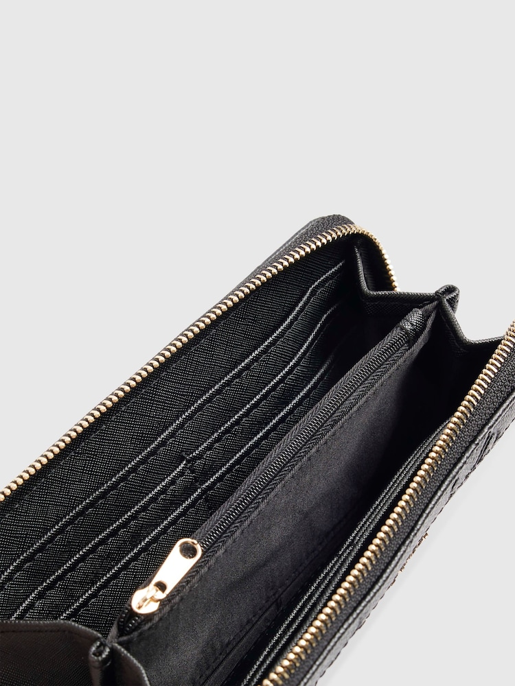 River Island Black Monogram Embossed Zip Around Purse - Image 5 of 5