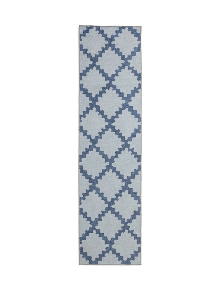 Scion Denim Blue Swithland Washable Runner - Image 2 of 4 Scion Denim Blue Swithland Washable Runner - Image 2 of 4