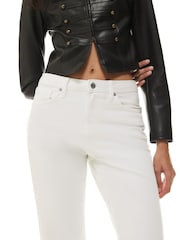 River Island White High Rise Slim Straight Leg Jeans - Image 3 of 4