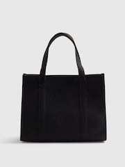 River Island Black Jacquard Embroidered Shopper Tote Bag - Image 2 of 6