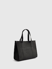 River Island Black Jacquard Embroidered Shopper Tote Bag - Image 3 of 6