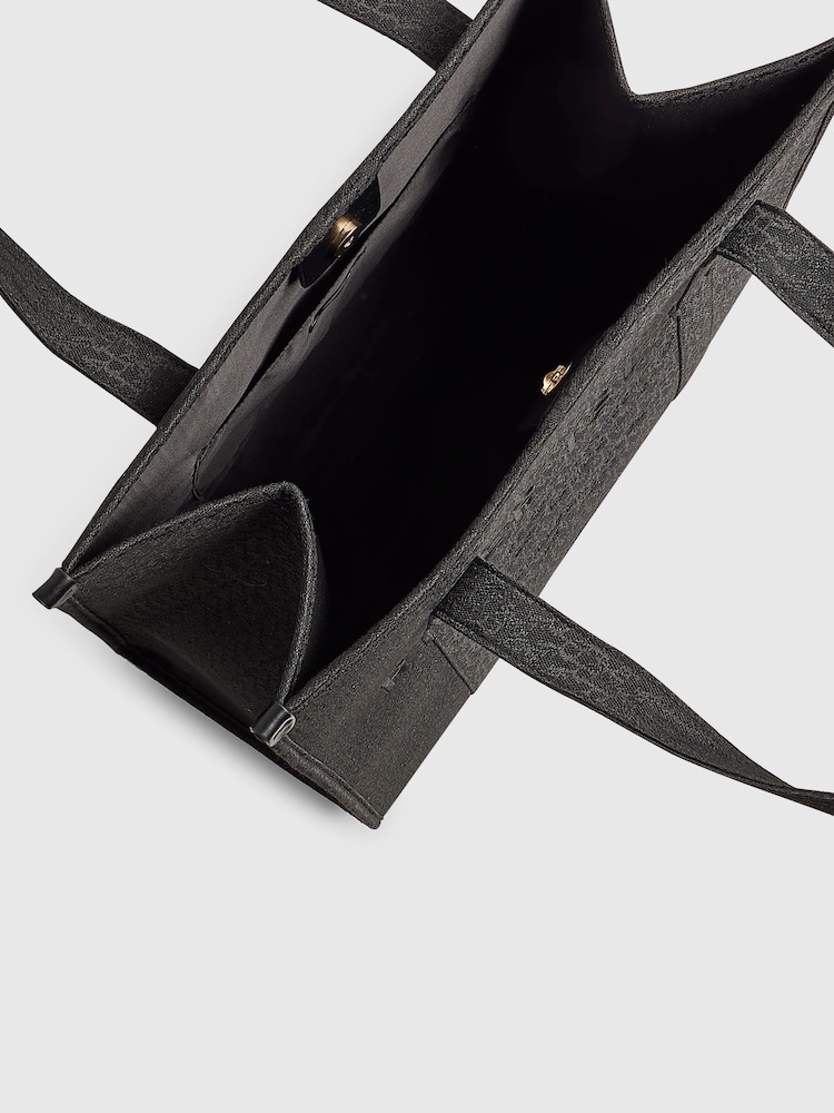 River Island Black Jacquard Embroidered Shopper Tote Bag - Image 6 of 6