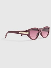 River Island Red Cat Eye Slim Sunglasses - Image 1 of 4