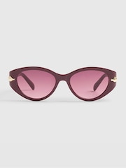 River Island Red Cat Eye Slim Sunglasses - Image 2 of 4