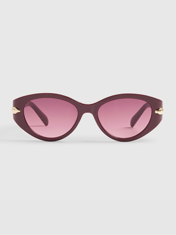 River Island Red Cat Eye Slim Sunglasses - Image 2 of 4 River Island Red Cat Eye Slim Sunglasses - Image 2 of 4