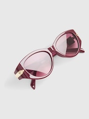 River Island Red Cat Eye Slim Sunglasses - Image 3 of 4