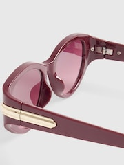 River Island Red Cat Eye Slim Sunglasses - Image 4 of 4