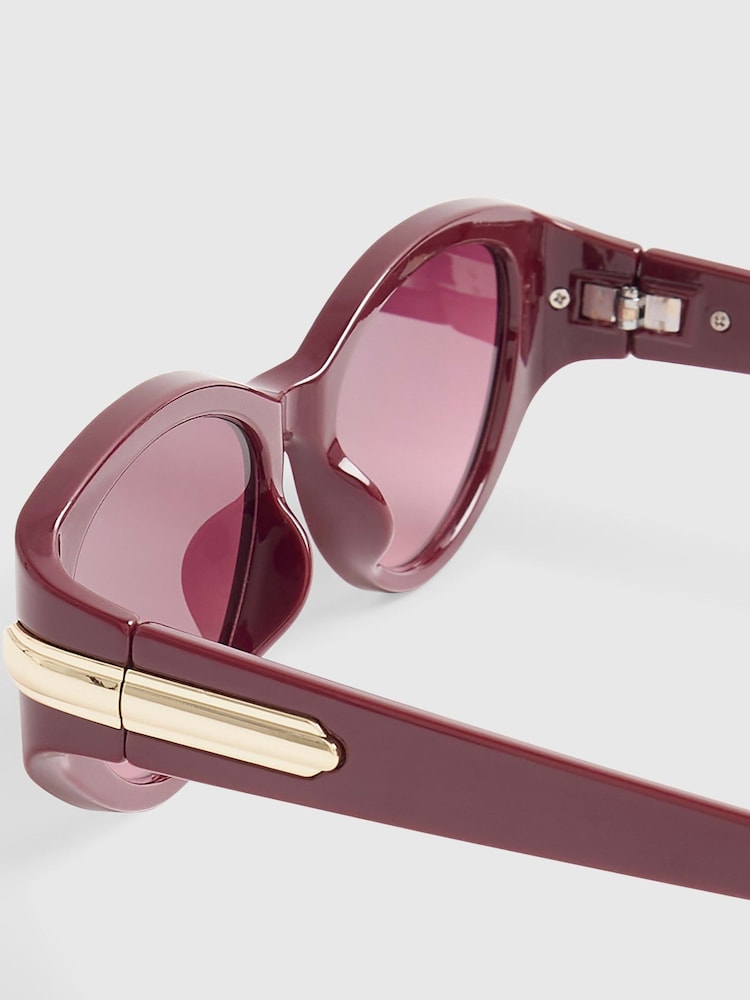 River Island Red Cat Eye Slim Sunglasses - Image 4 of 4 River Island Red Cat Eye Slim Sunglasses - Image 4 of 4