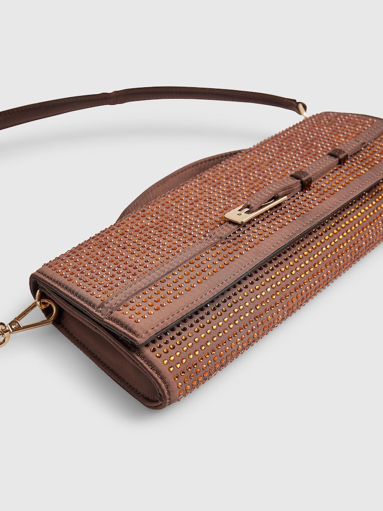 River Island Brown Embellished Shoulder Bag - Image 6 of 6
