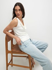 River Island Cream Sleeveless Cowl Neck Vest Top - Image 4 of 4