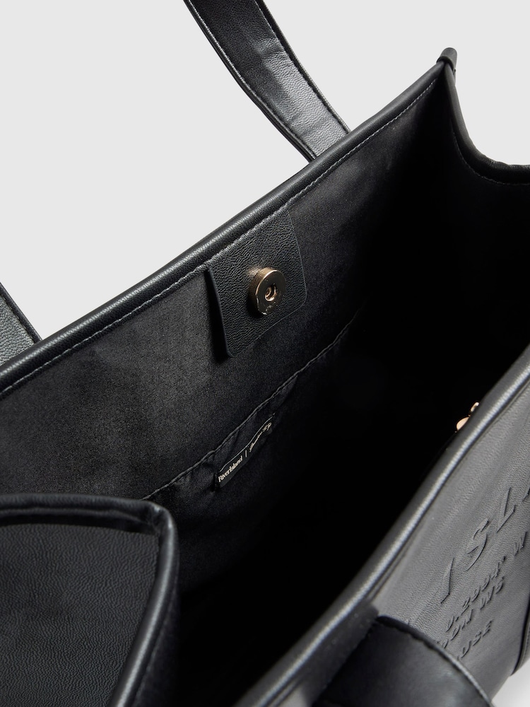 River Island Black Debossed Shopper Tote Bag - Image 5 of 5