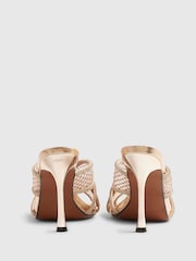 River Island Sandales mules à talons en maille ornées - Image 5 de 6